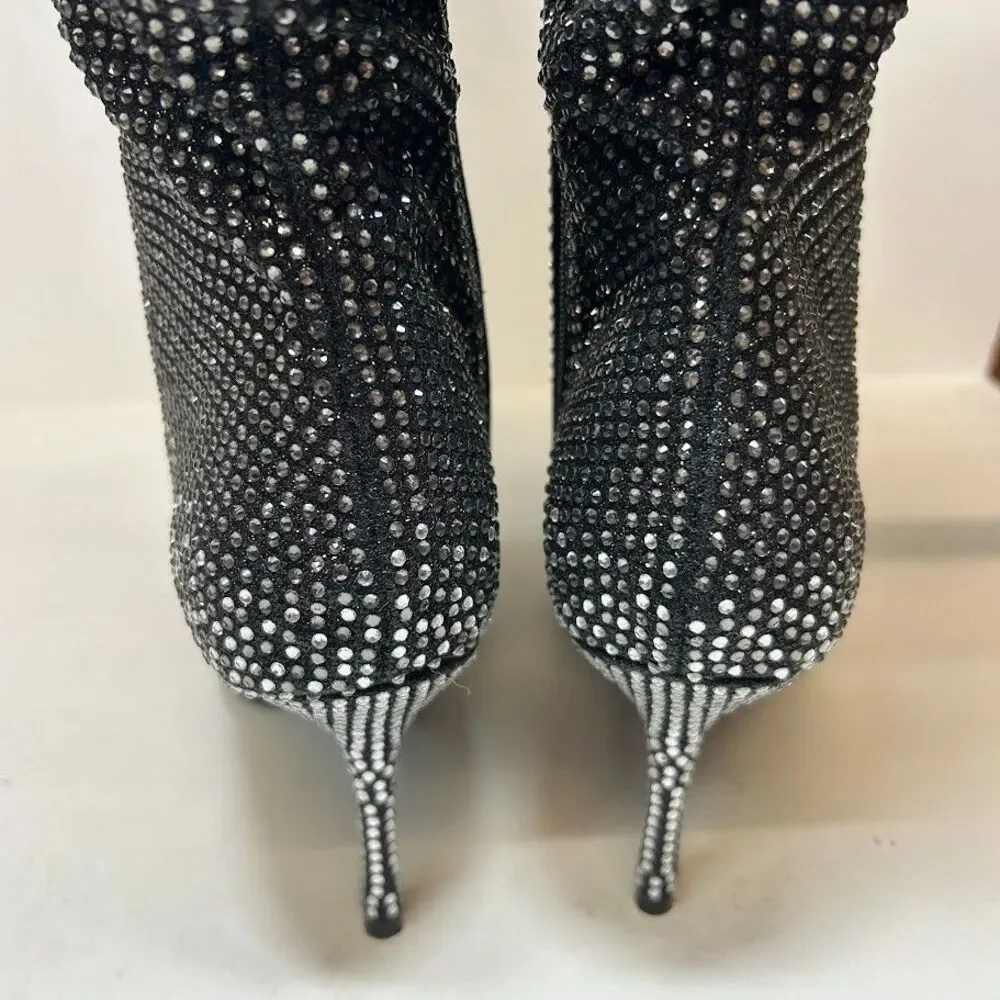 Thalia Sodi Womens 10 M Black Ombre Rhinestone Raquell Pointed Toe Boots NIB PP1